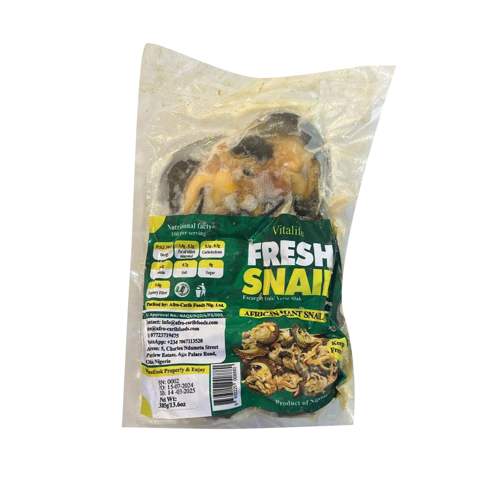Frozen Snails 4 pieces (cleaned) 385g – ABIGLOBAL FOODS ONLINE LTD