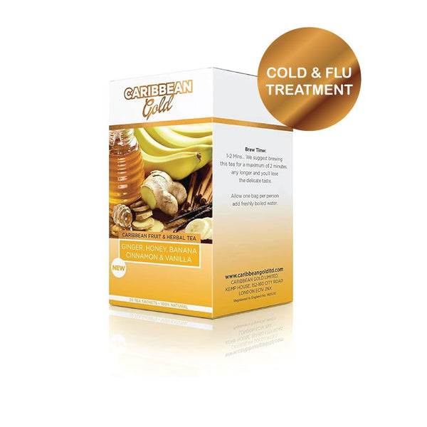 Caribbean Gold Fruit and Herbal Teas (ginger, honey, banana cinnamon & vanilla)