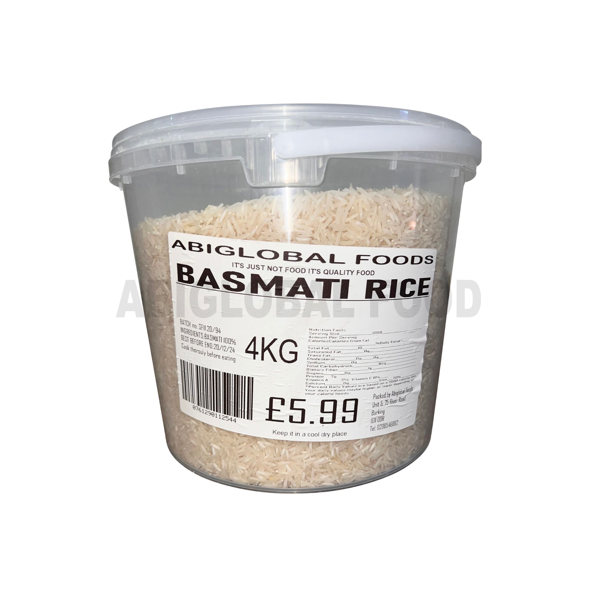 Abiglobal Foods Basmati Rice - 4kg Bucket – ABIGLOBAL FOODS ONLINE LTD