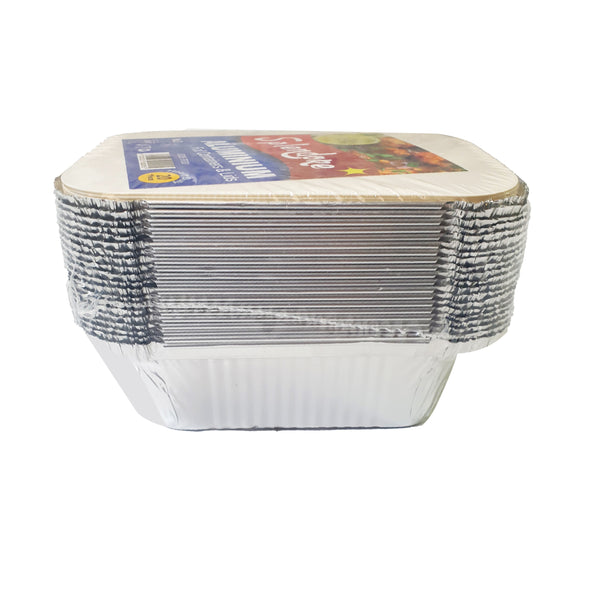 SPLENDORE ALUMINIUM FOIL CONTAINERS + LIDS NO.2 (TFC02) PACK OF 20