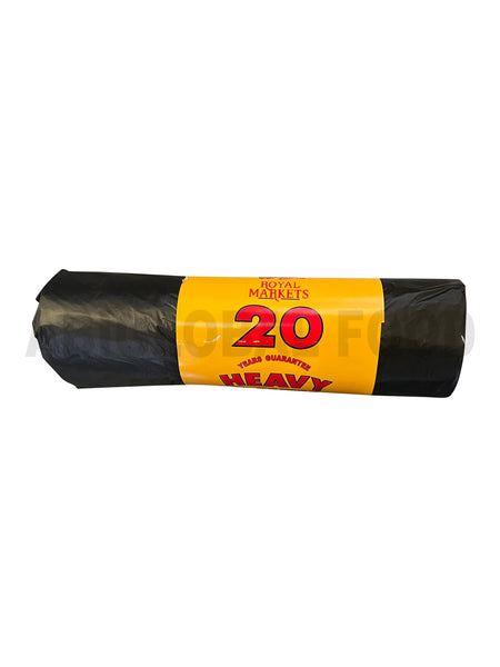 Royal Markets Heavy Duty Bin Bag Black 20 Rolls