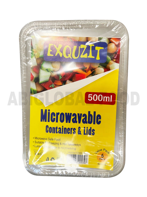 Exquzit Microwavable Containers & Lids 500 ML