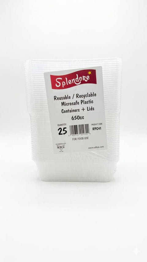 Splendore Reusable / Recyclable Microsafe Plastic (Pack of 25)