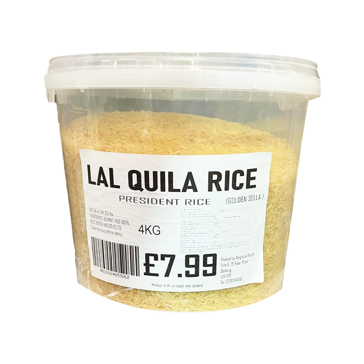 Abiglobal Foods Lal Quila rice - 4kg Bucket – ABIGLOBAL FOODS ONLINE LTD