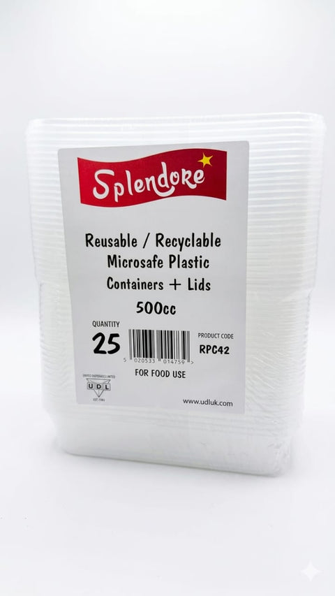 Splendore Reusable / Recyclable Microsafe Plastic (Pack of 25)
