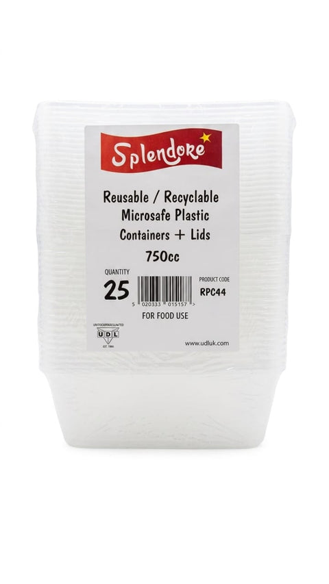 Splendore Reusable / Recyclable Microsafe Plastic (Pack of 25)