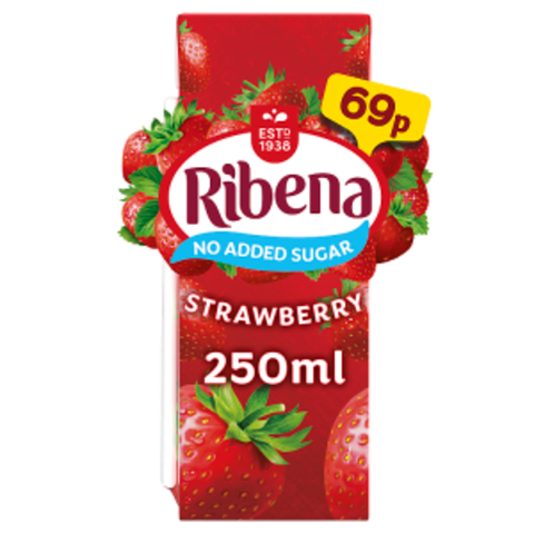 RIBENA STRAWBERRY 250ML NO ADDED SUGAR